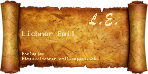 Lichner Emil névjegykártya